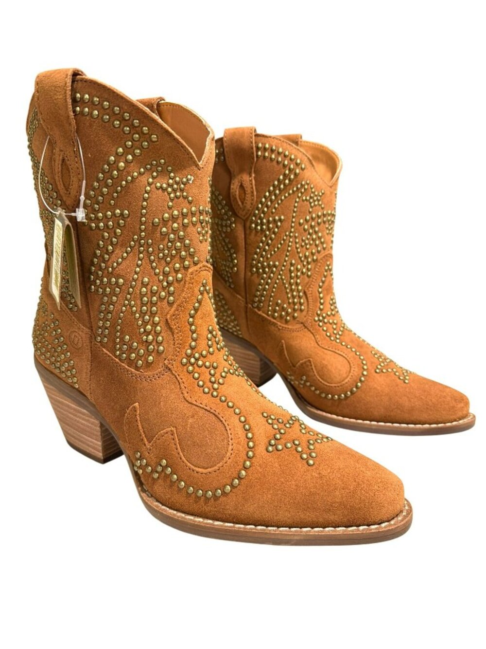 Dingo Womens Seein Stars Camel Suede Western Boots Size 7.5